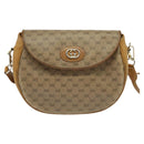 GUCCI Micro GG Supreme Shoulder Bag PVC Beige Gold Auth BA2397-13
