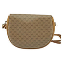 GUCCI Micro GG Supreme Shoulder Bag PVC Beige Gold Auth BA2397-2