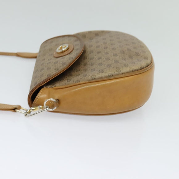 GUCCI Micro GG Supreme Shoulder Bag PVC Beige Gold Auth BA2397