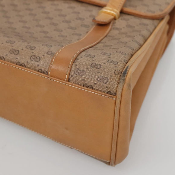 GUCCI Micro GG Supreme Hand Bag PVC Beige Gold 000 46 4857 Auth BA2398