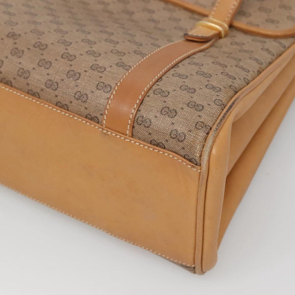 GUCCI Micro GG Supreme Hand Bag PVC Beige Gold 000 46 4857 Auth BA2398