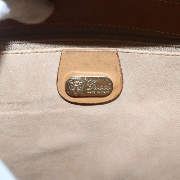 GUCCI Micro GG Supreme Hand Bag PVC Beige Gold 000 46 4857 Auth BA2398