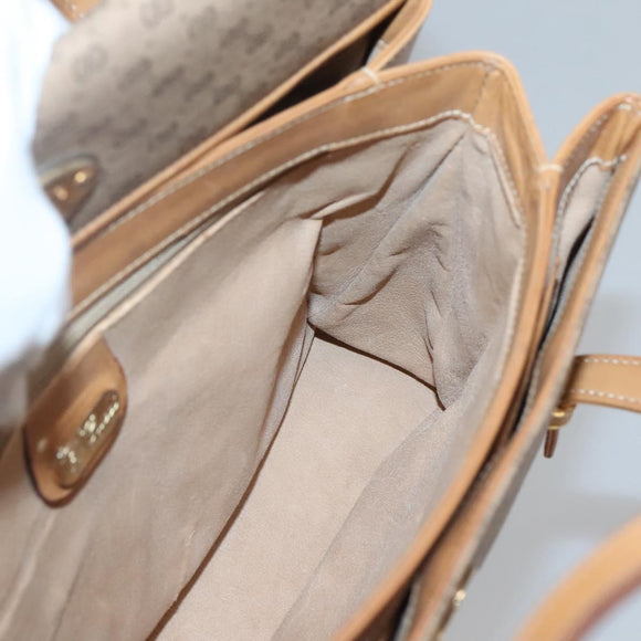 GUCCI Micro GG Supreme Hand Bag PVC Beige Gold 000 46 4857 Auth BA2398