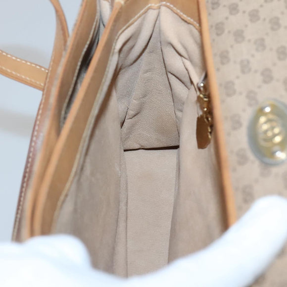 GUCCI Micro GG Supreme Hand Bag PVC Beige Gold 000 46 4857 Auth BA2398
