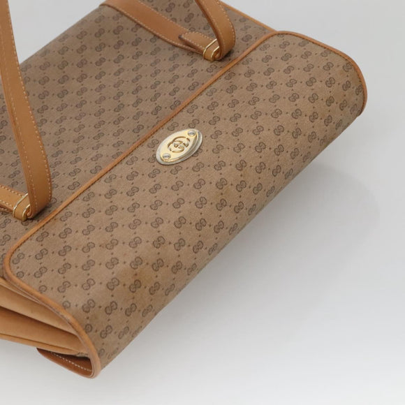 GUCCI Micro GG Supreme Hand Bag PVC Beige Gold 000 46 4857 Auth BA2398