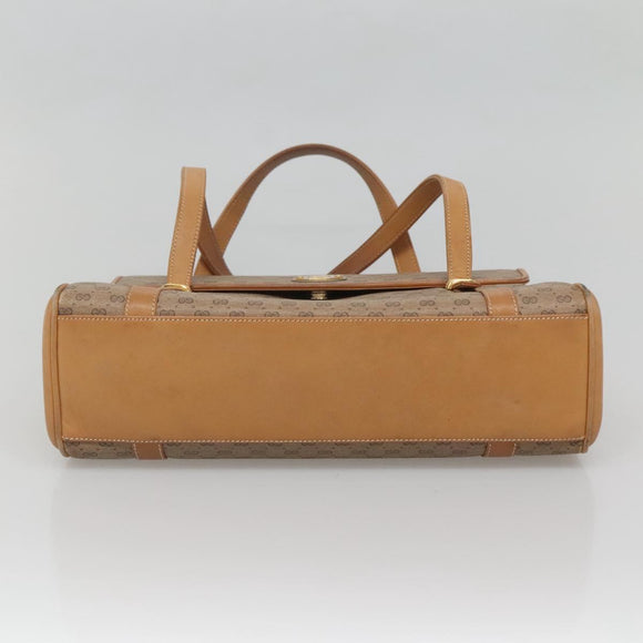 GUCCI Micro GG Supreme Hand Bag PVC Beige Gold 000 46 4857 Auth BA2398