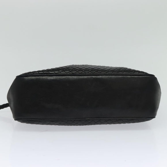 BALLY Chain Shoulder Bag Leather Black Auth BA240