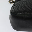 BALLY Chain Shoulder Bag Leather Black Auth BA240-13