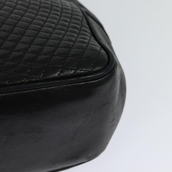 BALLY Chain Shoulder Bag Leather Black Auth BA240