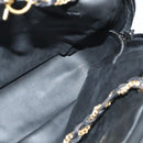 BALLY Chain Shoulder Bag Leather Black Auth BA240-18