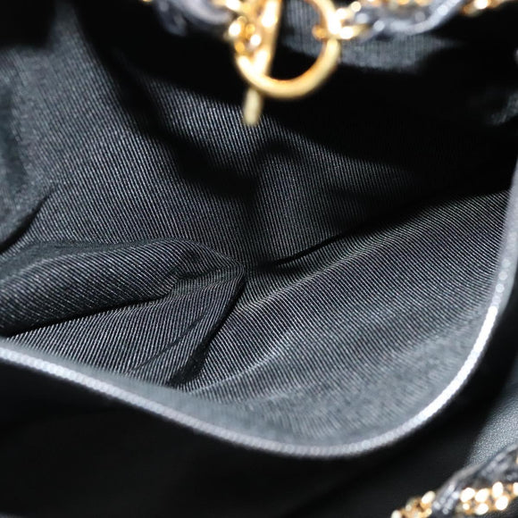 BALLY Chain Shoulder Bag Leather Black Auth BA240