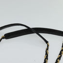 BALLY Chain Shoulder Bag Leather Black Auth BA240-8