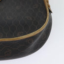 Christian Dior Honeycomb Canvas Shoulder Bag PVC Leather Black Auth BA2400-16