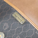 Christian Dior Honeycomb Canvas Shoulder Bag PVC Leather Black Auth BA2400-16