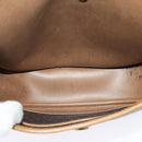 Christian Dior Honeycomb Canvas Shoulder Bag PVC Leather Black Auth BA2400-17