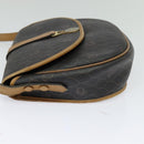 Christian Dior Honeycomb Canvas Shoulder Bag PVC Leather Black Auth BA2400-4