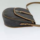 Christian Dior Honeycomb Canvas Shoulder Bag PVC Leather Black Auth BA2400-5