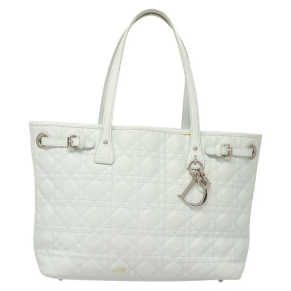 Christian Dior Canage Tote Bag Coated Canvas Light Blue Auth BA2401