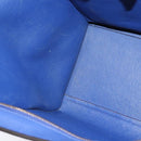 CELINE Trapeze Hand Bag Suede Leather 2way Blue Gold Auth BA2409-21