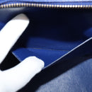 CELINE Trapeze Hand Bag Suede Leather 2way Blue Gold Auth BA2409-22
