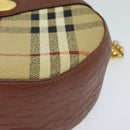 Burberrys Nova Check Chain Shoulder Bag PVC Leather Brown Beige Auth BA241-14