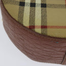 Burberrys Nova Check Chain Shoulder Bag PVC Leather Brown Beige Auth BA241-15