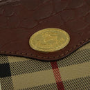 Burberrys Nova Check Chain Shoulder Bag PVC Leather Brown Beige Auth BA241-17