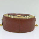 Burberrys Nova Check Chain Shoulder Bag PVC Leather Brown Beige Auth BA241-5