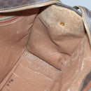 CELINE Macadam Canvas Shoulder Bag PVC Leather Brown Gold Auth BA2411-19