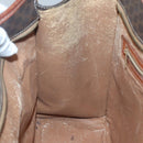 CELINE Macadam Canvas Shoulder Bag PVC Leather Brown Gold Auth BA2411-20