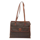 CELINE Macadam Canvas Shoulder Bag PVC Leather Brown Gold Auth BA2411-13