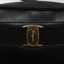 Salvatore Ferragamo Shoulder Bag Leather Black Gold Auth BA2412-16
