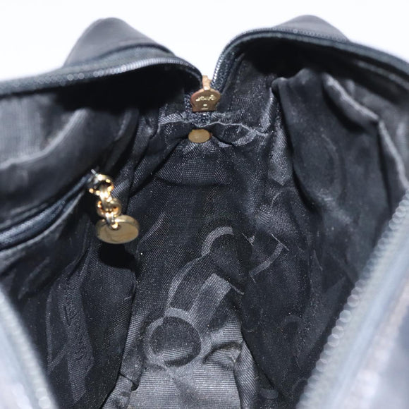 Salvatore Ferragamo Shoulder Bag Leather Black Gold Auth BA2412