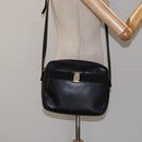 Salvatore Ferragamo Shoulder Bag Leather Black Gold Auth BA2412-24