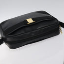 Salvatore Ferragamo Shoulder Bag Leather Black Gold Auth BA2412-6
