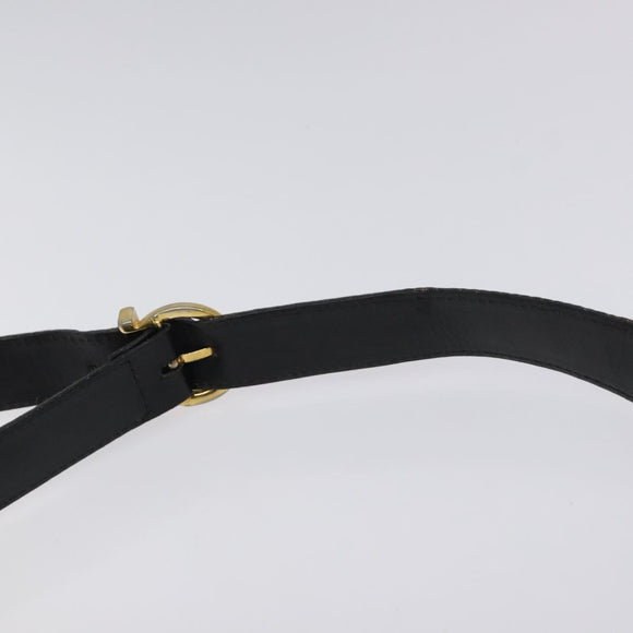 Salvatore Ferragamo Shoulder Bag Leather Black Gold Auth BA2412