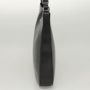 Salvatore Ferragamo Gancini Shoulder Bag Leather Black Silver Auth BA2413-3