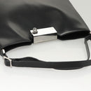 Salvatore Ferragamo Gancini Shoulder Bag Leather Black Silver Auth BA2413-6