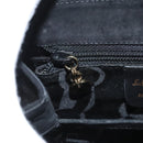 Salvatore Ferragamo Gancini Hand Bag Suede 2way Black Gold Auth BA2414-20