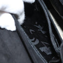 Salvatore Ferragamo Gancini Hand Bag Suede 2way Black Gold Auth BA2414-21