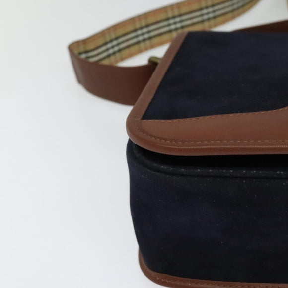 Burberrys Shoulder Bag Suede Leather Navy Auth BA2419