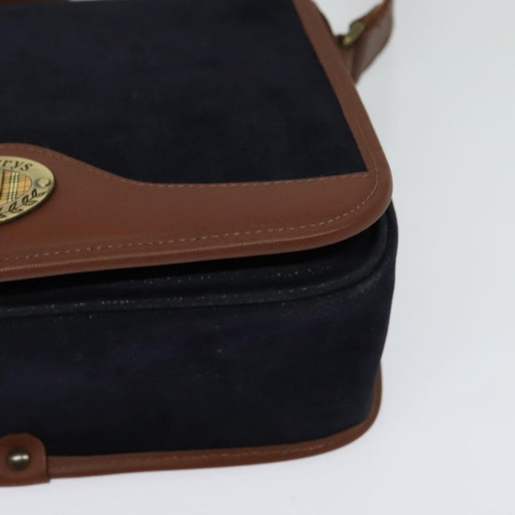 Burberrys Shoulder Bag Suede Leather Navy Auth BA2419
