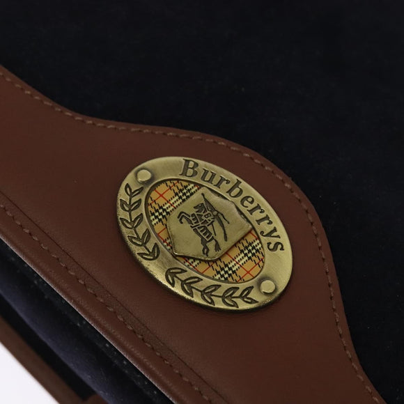Burberrys Shoulder Bag Suede Leather Navy Auth BA2419