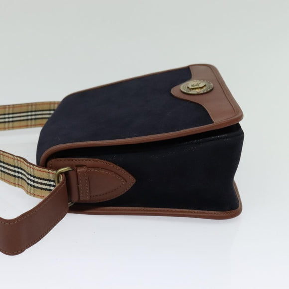 Burberrys Shoulder Bag Suede Leather Navy Auth BA2419