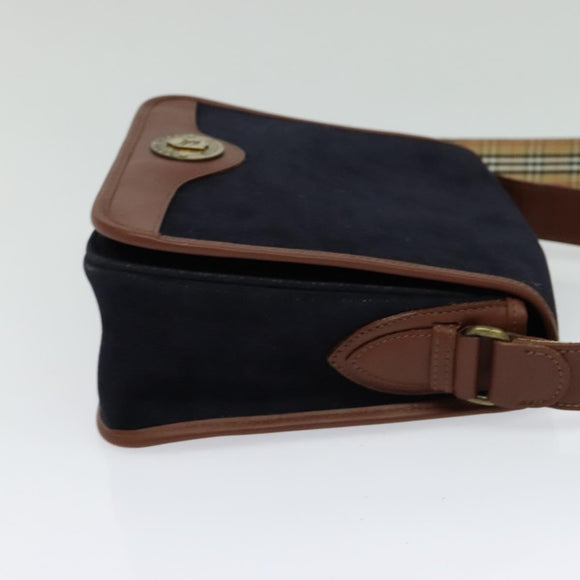 Burberrys Shoulder Bag Suede Leather Navy Auth BA2419