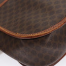 CELINE Macadam Canvas Shoulder Bag PVC Leather Brown Auth BA242-16