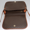 CELINE Macadam Canvas Shoulder Bag PVC Leather Brown Auth BA242-15