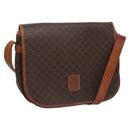CELINE Macadam Canvas Shoulder Bag PVC Leather Brown Auth BA242-1