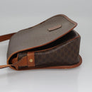 CELINE Macadam Canvas Shoulder Bag PVC Leather Brown Auth BA242-4