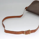 CELINE Macadam Canvas Shoulder Bag PVC Leather Brown Auth BA242-7